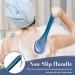 17 Inch Shower Body Brush with Long Handle - Exfoliating Back Scrubber for Men and Women - Non-Slip Handle and Adhesive Hook - Navy Blue - Buy Online on GoSupps.com