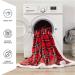 Plaid Sherpa Throw Blanket | Cozy Flannel Fleece | Christmas Blanket 50 x 60 | Dark Red - Buy Online on GoSupps.com