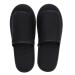 Portable Travel Foldable Slippers Open Toe Hotel Spa Slippers Cotton Non-Disposable Guests Slippers Business Trip Flight Slippers with Pouch Indoor House Shoes Anti-Skid Footwear Fit Men and Women 6.5 UK Black