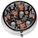 Colorful Sugar Skulls Mini Round Pill Box | 3 Compartment Travel Pill Organizer | Portable Medicine Case for Home & Office - Buy Online on GoSupps.com