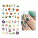 Summer Blooming Flower Nail Art Stickers - Chrysanthemum, Peony & Butterfly Designs | 12 Water Transfer Decals for Manicure - Buy Online on GoSupps.com