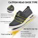 Men's Extra Wide Diabetic Slippers with Adjustable Closures Breathable Mesh Walking Sneakers for Arthritis & Swollen Feet | Black/Gray, Size 11.5 - Buy Online on GoSupps.com