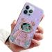 Rnrieyta Magon B r Astronaut Stander Shell Glitzer for iPhone 15 Pro Cute Girls D nn Crystal protective cover Treisand Bling Transparent Case Bumper with astronaut holder kickstand purple iPhone 15 Pro purple