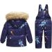 Kids Winter Puffer Jacket and Snow Bib Pants 2-Piece Set | 18-24 Months | Blue - Buy Online on GoSupps.com