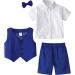 Mint Green Baby Boys Gentleman Suit Set with Shirt, Bowtie, Waistcoat & Shorts | Royal Blue | Size 18-24 Months | 1-6 Years - Buy Online on GoSupps.com