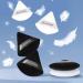 Velour Triangle Powder Puff & Kabuki Brush Set for Flawless Face Makeup | Black+White - Buy Online on GoSupps.com