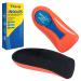 Plantar Fasciitis Heel Cup for Heel Pain Orthotic Heel Inserts for Heel Spurs Achilles Tendonitis 3/4 Shoe Insoles Heel Cushions Shock Absorption 3/4 Arch Support Inserts for Women Men-Black Orange Women 12-14 / Men 10-14.5