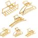 6 Pcs Metal Hair Claw Clips Mini Gold Hair Clamps Large Nonslip Hair Clips Banana Hair Styling Accessories Catch Hair Barrettes for Women  2 Sizes