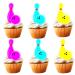 18pcs Neon Bowling Cupcake Toppers for Boys Girls Adults Happy Birthday Bowling Party Decorations Supplies Sport Ball Bowling Cake Decorations