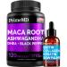 4-in-1 Liquid Biotin Collagen Keratin Saw Palmetto Drops (2 fl oz - 1 Pack) & 6-in-1 Maca Root Ashwagandha w Black Pepper Fruit (120ct) Bundle - Hair Skin Nails Energy & Mood Support Supplement