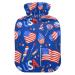 Heat bottle with reference 1 l of durable warm-up bag for hand feet shoulder and neck pain cramps heating press and heat therapy pattern of July 4th Patriotic American