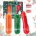 KUIRUNRX 3 Pcs Christmas Lipstick Tinted Repairing Lip Balm Magic Moisturizing Lipstick Long Lasting Lip Gloss For Women Girls Lips Care Beauty Cosmetic
