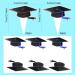 48Pcs Graduation Cap Cupcake Toppers Grad Cap Cake Toppers Class of 2024 Graduation Cupcake Toppers Black and Blue Tassle - Buy Online on GoSupps.com