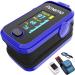 Fingertip Pulse oximeter fingertip with Plethysmograph and Perfusion Index Portable Blood Oxygen Saturation Monitor for Heart Rate and SpO2 Level O2 Monitor Finger for Oxygen Pulse Ox Oximetro
