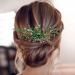 WEIPUER Bridal Hair Comb with Gold Crystal & Green Rhinestone Handmade Headpiece for Women and Girls 18-20cm Special Occasions & Wedding Gift - Buy Online on GoSupps.com