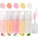 5Pcs Hydrating Lip Glow Oil  Moisturizing Lip Oil Transparent Plumping Lip Gloss Long Lasting Nourishing Non-sticky  Lip Oil Tinted for Lip Care and Dry Lips