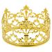 CREPUSCOLO Crown Cake Topper, Vintage Tiara Crown Cake Topper Baby Shower Birthday Cake Decoration Small Baby Crown for Boys & Girls, Metal (Gold)