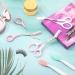 Eyebrow Scissors & Trimmer with Comb - Non-Slip Grips for Perfect Shaping | Beauty Accessories for Women & Men (Pink White Light Purple - Buy Online on GoSupps.com