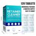 Retainer & Denture Cleaner Tablets 120 Pcs - Removes Stains & Plaque, Mint Flavor - 4 Months Supply for Retainers, Dentures, Night Guards, Mouth Guards - Buy Online on GoSupps.com