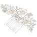 Wedding Bridal Hair Combs Vintage Imitation Crystal Hairpins Prom Jewelry Gold Silver Flower Pattern Hair Accessories Pins Women Silver