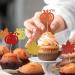 Festive Fall Cupcake Toppers Set - 18-Piece Glitter Maple Leaf and Pumpkin Cake Decorations for Thanksgiving and Autumn Harvest Celebrations - Golden Orange and Red Toppers for Cake and Cupcakes - Buy Online on GoSupps.com