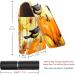 Lipstick Case - Stylish Leather Lip Gloss Organizer with Mirror | Mini Holder for Travel - Autumn Flowers & Pumpkins Design - Buy Online on GoSupps.com