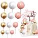43 pieces of Tortendeko balls foam balls cupcake topper happy birthday tortendendeko girl for tortendendeco birthday wedding wedding day baby shower (rose gold/white/gold)