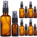 Healvian Empty Spray Bottle 10pcs Amber Glass Sprayer 10ml 50ml Refillable Makeup Sprayer Fine Mist Spray Bottles for Essential Oil Perfume Cosmetics