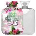 NAANLE hot water bottle with flower pattern with reference transparent hot water bottle 2 l large warm-up bag for bed hand foot pain relief heat and cold therapy