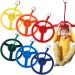 Sanwuta 6 Pack Ninja Monkey Bars Obstacle Trapeze Swing Bars for Ninja Obstacle Course Attachments Funny Backyard Play Sets Ninja Rings and Wheels for Kids Adults Outdoor Activities (Wheel)