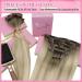 Youngsee 40cm Clip-In Ombre Hair Extensions | Real Remy Hair | Dark Ash Blond & Platinum Blonde | 120g 7PCs - Buy Online on GoSupps.com