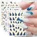 JMEOWIO 10 Sheets Marble French Tip Nail Art Stickers Decals Self-Adhesive Pegatinas U as Colorful Marble Line Nail Supplies Nail Art Design Decoration Accessories