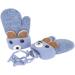 Infant Toddlers Winter Mittens | Cute Cartoon Gloves for Baby Girls Boys 0-3 Years | Plush Padded Knitted Mittens - Light Blue - Buy Online on GoSupps.com