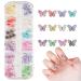3D Butterfly Nail Charms 1Box 12Grids Resin Colorful Butterfly Nail Art Charms Mini Cute Nail Art Decorations for Women Girls Manicure Design DIY Crafts (Colorful B)