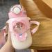 Kawaii Bear Water Bottle with Straw 24oz | BPA-Free & Leak-Proof | Cute Cartoon Bear Shape | Anti-Drop | Pink - Buy Online on GoSupps.com