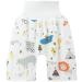 Baby Diaper Skirt Boys Girls Cotton Training Pants Children's 2 in 1 TPU Waterproof Reusable Nappy Diaper Skirt Shorts Polar Bear High Waist(protect Belly) M