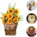 HOMSFOU 3pcs Sunflower Basket Sunflower Centerpieces for Tables Fake Plant Spring Wreaths Artificial Sunflowers Hanging Basket Christmas Farmhouse Decor Wall Silk Flower Flowerpot Yellowx3pcs 40x14cmx3pcs - Buy Online on GoSupps.com