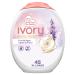 Ivory Snow Laundry Detergent Pacs Lightly Scented Lavender HE Compatible 45 Count