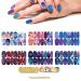 NAILDOKI Nail Stickers 6 Sheets x 14 Pieces Full Wraps Nail Polish Strips Self-Adhesive Gel Nail Art Decals for Women Girls B2-16