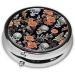 Colorful Sugar Skulls Mini Round Pill Box | 3 Compartment Travel Pill Organizer | Portable Medicine Case for Home & Office - Buy Online on GoSupps.com