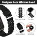 Floral Silicone Band Compatible with Apple Watch Bands 38mm 40mm 42mm 44mm 41mm 45mm 49mm Women Men  Slim Hollow-Out Design Wristbands Soft Sport Breathable Watch Bands for iWatch Ultra SE Series 8/7/6/5/4/3/2/1 Black 38mm/40mm/41mm - Buy Online on GoSupps.com
