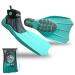Seaview 180 Topside Snorkel Fins- Compact Travel, Swim, and Snorkeling Flippers for Men and Women. Revolutionary Comfort on Land and Sea. Seafoam Women's 8