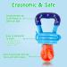 HAOBAOBEI Baby Food Feeder/Fruit Pacifier Teether (2 Pack) with 3 Silicone Pouches - Blue & Green - Buy Online on GoSupps.com