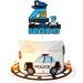 Police Cake Topper for Boys Girls 4th Happy Birthday Police Car Lights Sign Theme Party Decorations Supplies Glitter Blue Sheriff Police 4 Years Old Cake Decorations - Buy Online on GoSupps.com