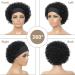 Short Curly Human Hair Headband Wig | Pixie Cut Bob Style | Glueless Half Wig for Black Women | 150% Density | Natural Black 6 Inch - Buy Online on GoSupps.com