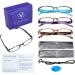 4 Pairs Blue Light Blocking Computer Reading Glasses 2.5x - 4key001, Set of 4 - Buy Online on GoSupps.com
