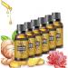 3/6/10 pieces baretic lymph detoxification ginger oil abdominal drainage ginger oil lymphatic drainage massage curvy beauty belly-slimming massage oil/29 (size: 6PCs)