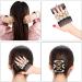 3 Pieces of Beaded Hair Comb Versatile Hair Comb Women's Hair Comb Slide Comb Bun Clip Magic Bead Hair Comb Elastic Hair Clip Suitable for Creating Various Hairstyles (Gun Black White Gold) - Buy Online on GoSupps.com