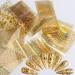Gold Nail Foil Transfer Stickers - Holographic Designer Nail Art Supplies - 3D Glitter Line Manicure Accessories - 16 Sheets - Buy Online on GoSupps.com