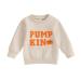 JCMoniDun Toddler Baby Halloween Outfit Boy Girl Pumpkin Letter Print Sweatshirt Long Sleeve Pullover Casual Fall Tops (04 Beige 2-3 Years)